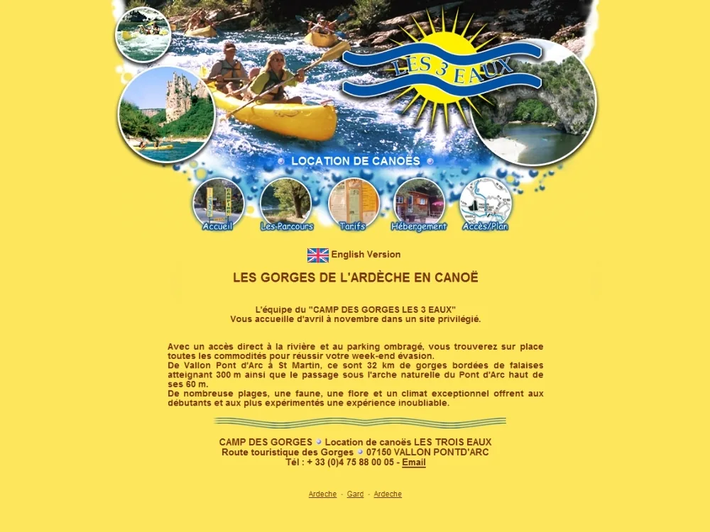 Canoë-Kayak - Les Trois Eaux à Vallon-Pont-d'Arc, Ardèche (07)